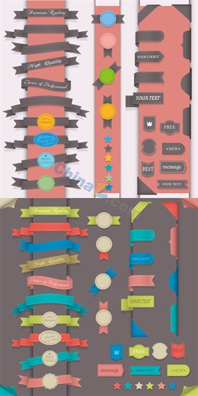 糖果色标签矢量素材